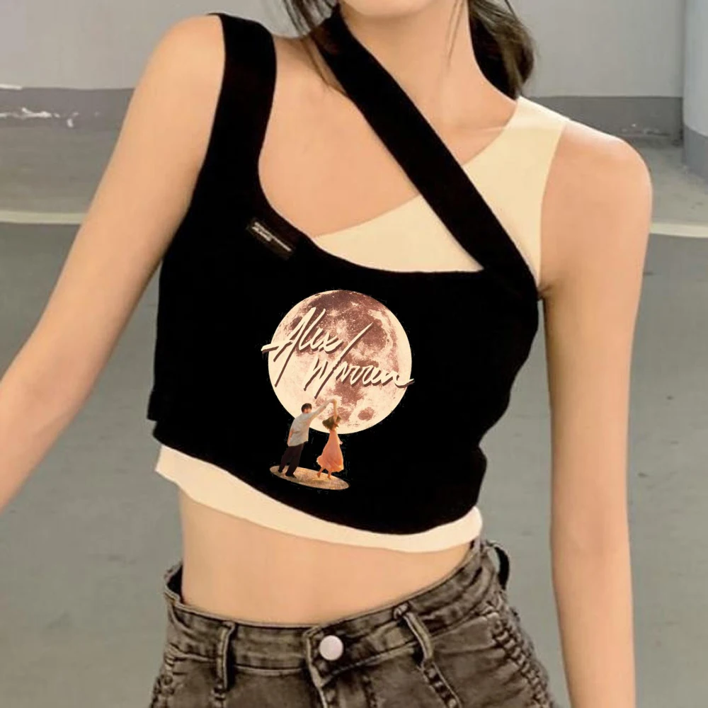 Alex Warren crop top women summer manga party goth scene  top tees emo summer graphic alternative  gothic