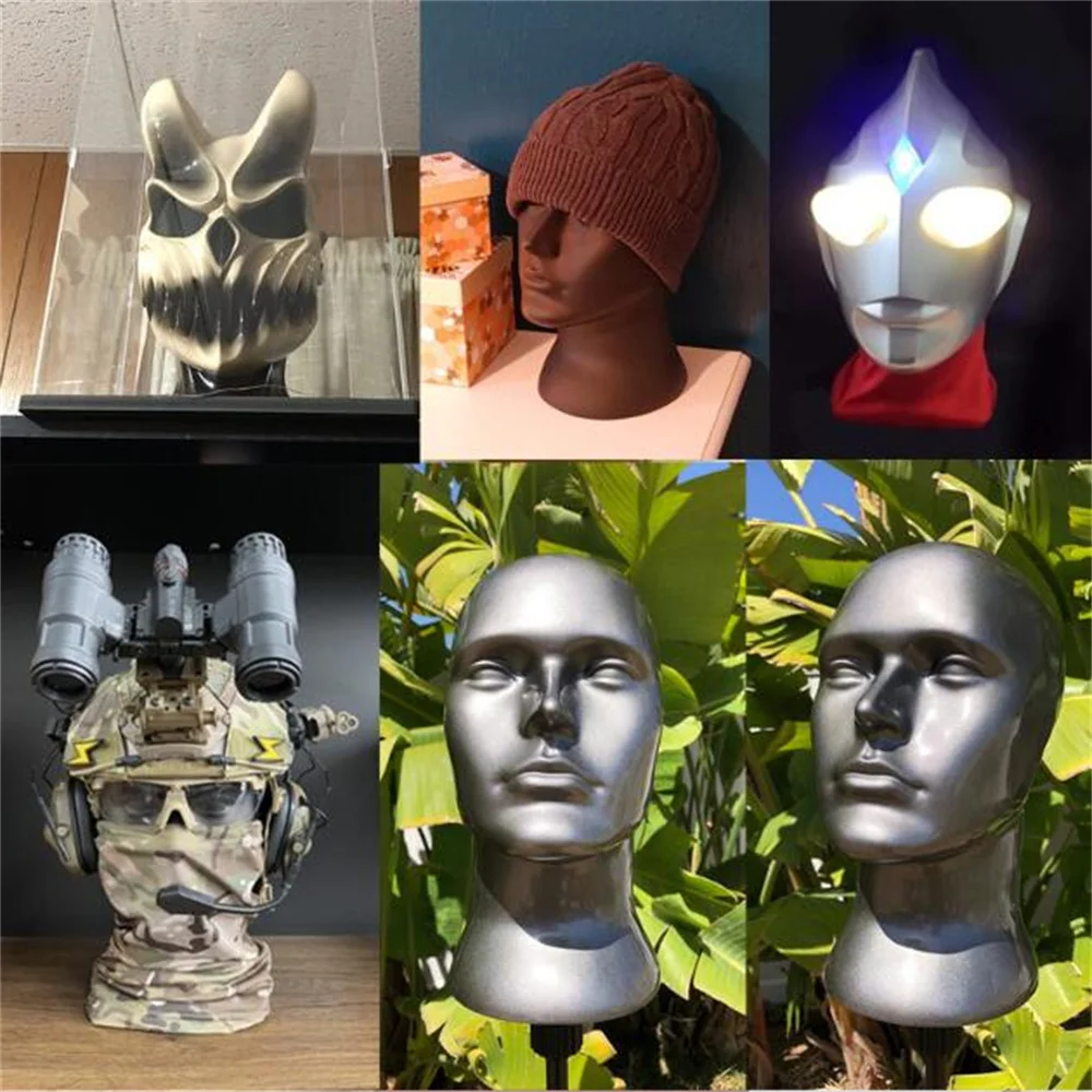 PVC Male Head Male Head, Male Wig Accessories, Scarves, Shopping Malls, Display Props, 4Style, 34cm, E049