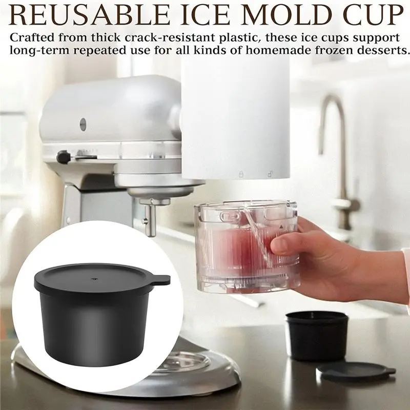 For Shave Ice Attachment For Kitchenaid Ice Molds Accessories Round Ice Puck Cups,For Shave Ice Frozen Dessert Maker Parts