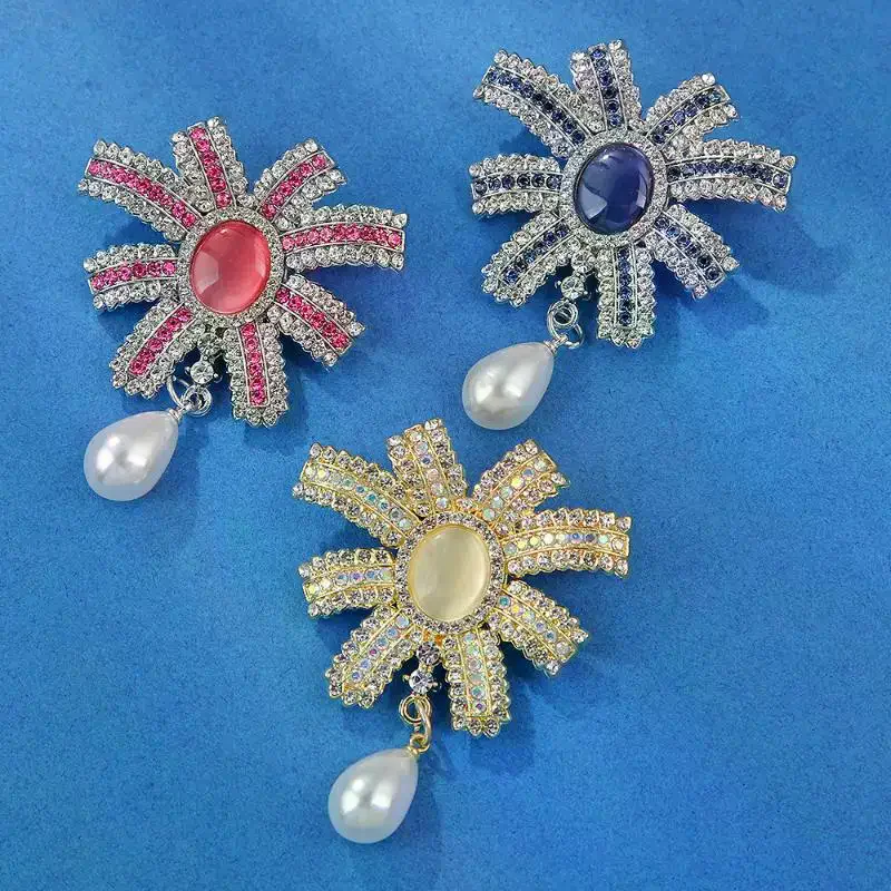 French Retro Bow Pearl Inlaid Brooches for Women Clothing Coat Decor Jewelry Accessories Gifts