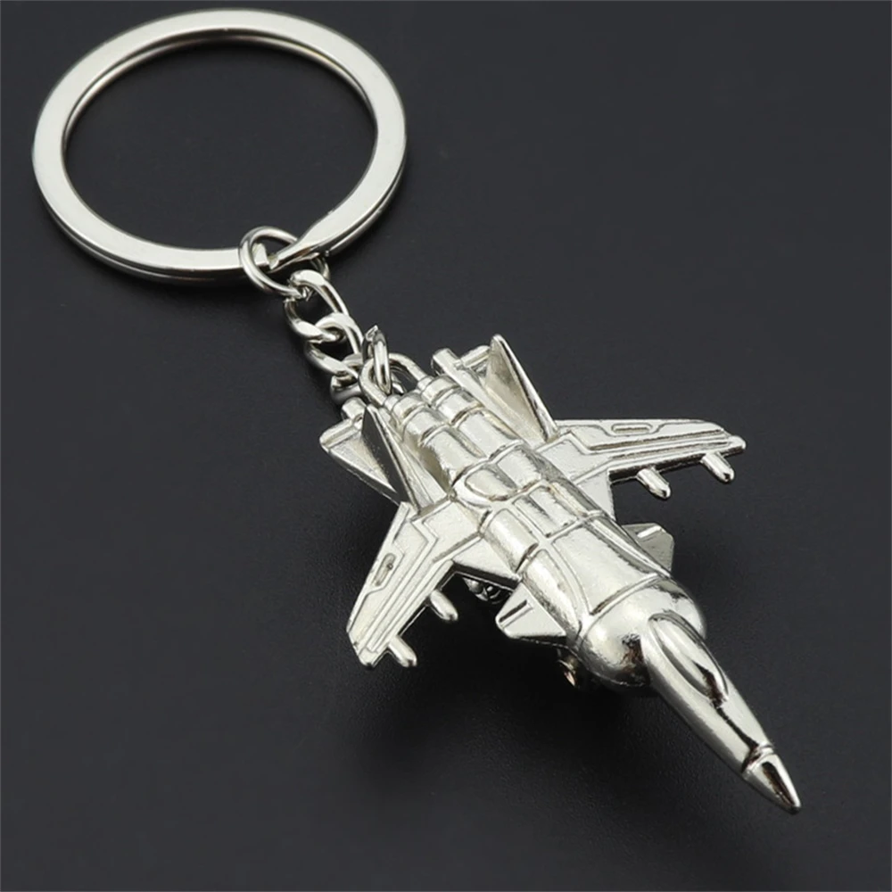 Creative 3D Aircraft Metal Key Chain Fighter Jet Plane Charms for Men Car Keyring Bag Classic Pendant Boy Party Gifts