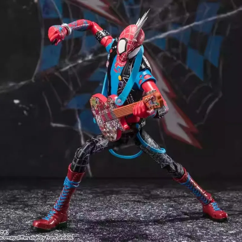 Bandai-Spider Man Action Figure, S.H. Figuarts, Punk Spider Man: Across the Spider Verse, Marvel Room Decor, Collecemballages Model Toy Gift