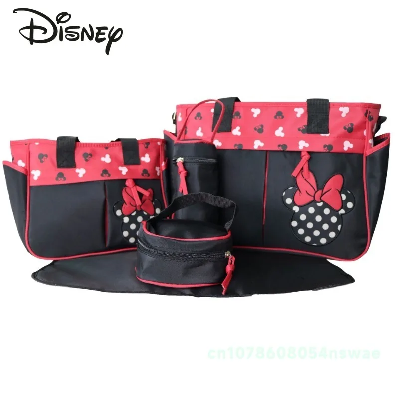 Disney Mickey\'s New Diaper Bag Handbag Luxury Brand Cartoon Fashion Baby Bag 5-piece High Capacity Baby Diaper Bag High Quality