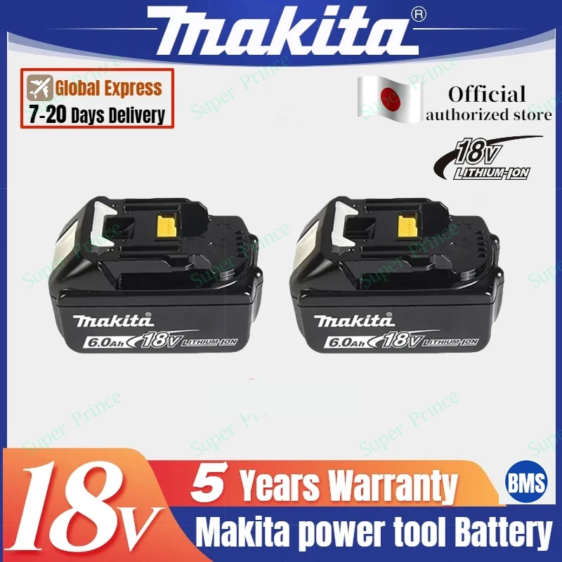 Makita 18V 6.0Ah rechargeable battery, suitable for Makita BL1840 BL1830 BL1830B BL1850 BL1850B original power tool battery