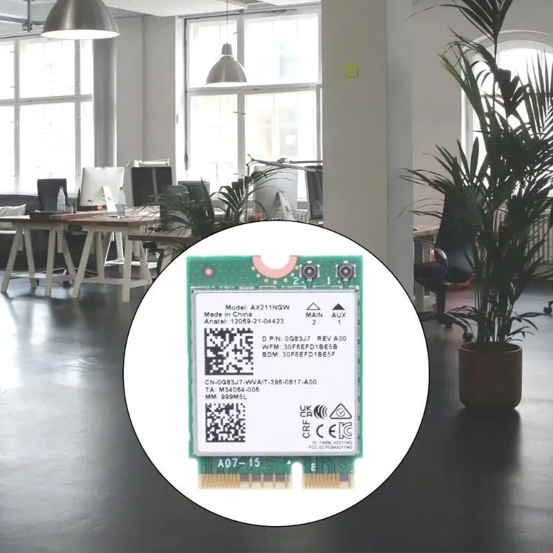 WiFi6E AX211NGW Wi-Fi-карта, быстрая скорость 2,4/5/6 ГГц, 5374M, адаптер беспроводной сети, совместимый с 5.3 AX211 M.2 Cnvio2
