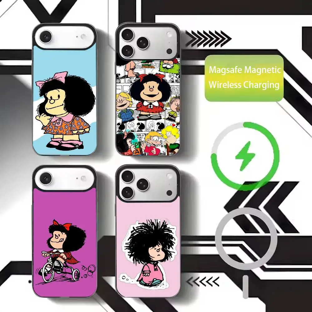 

M-Mafalda World Phone Case For iPhone17,16,15,14,13,12,11 Plus,Pro Max Magnetic For Magsafe Wireless Charging