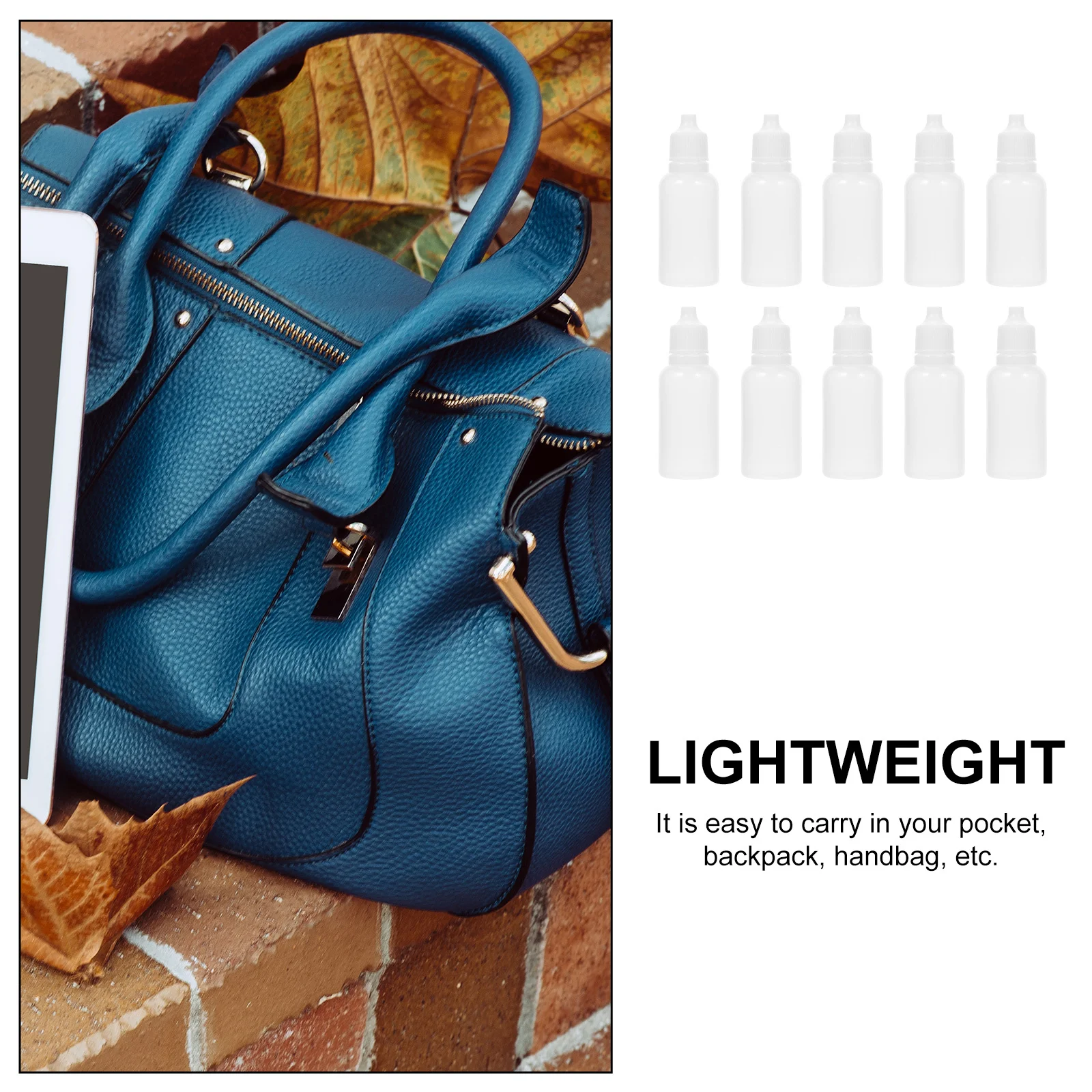 50 pz 20 Ml Vuoto Riutilizzabile Bottiglie di Gocce Per Gli Occhi Leggero Portatile A Tenuta Contenitore di Liquido Per Gli Occhi Per Oli Essenziali Contagocce