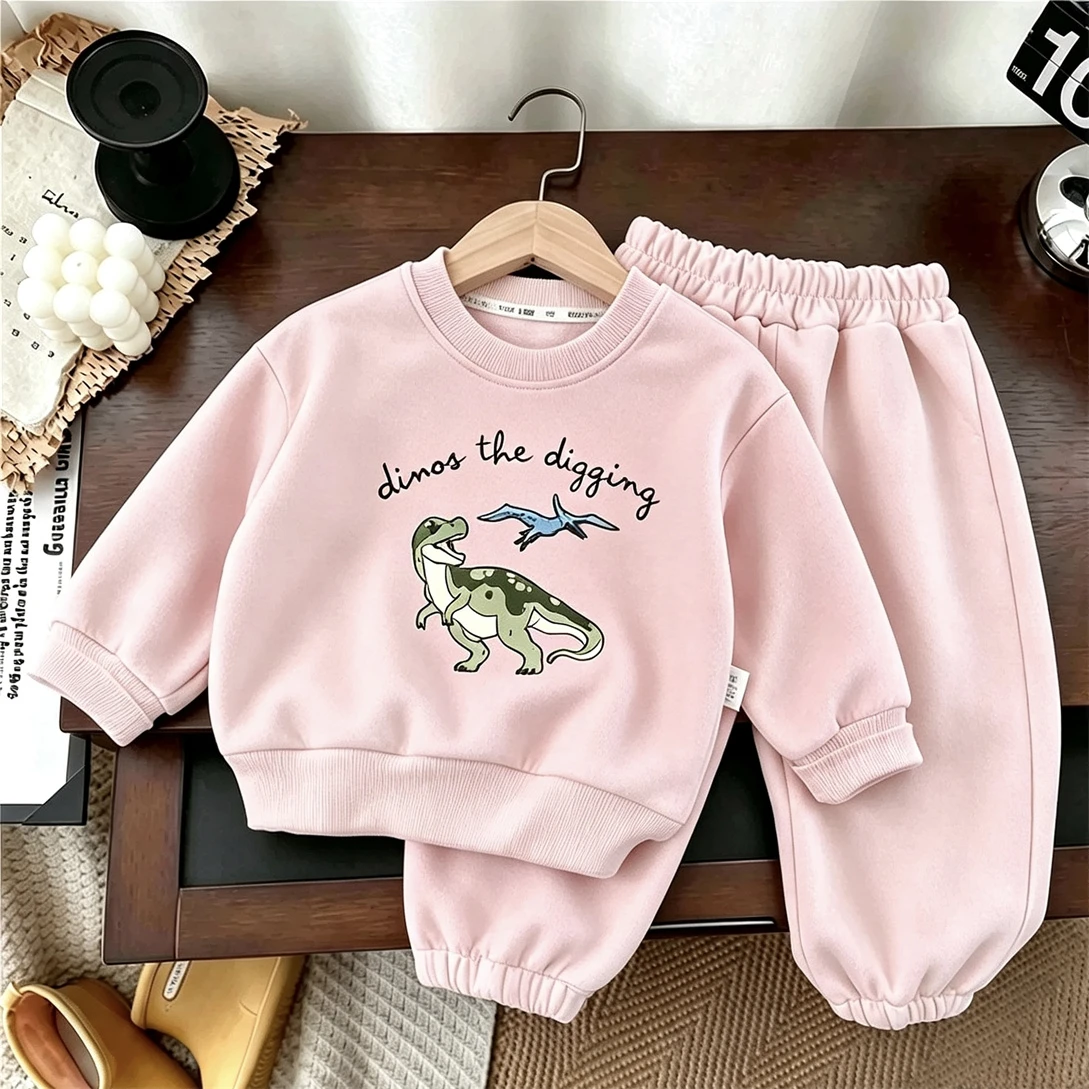 Cartoon Hoodie +Pants 2Piece/Set Spring Autumn Child's Costume Lovely Tops Loose Pants Boys Girls Printing Pullovers Loose Pants