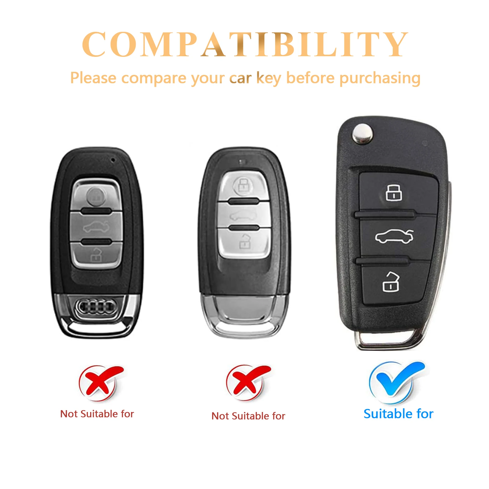 TPU Flip Remote Car Key Case Cover Holder for Audi A3 A4L A6 Q2L Q3 Q5 Q7 TT A1 S3 RC3 Key Protection Shell Fob Car Accessories