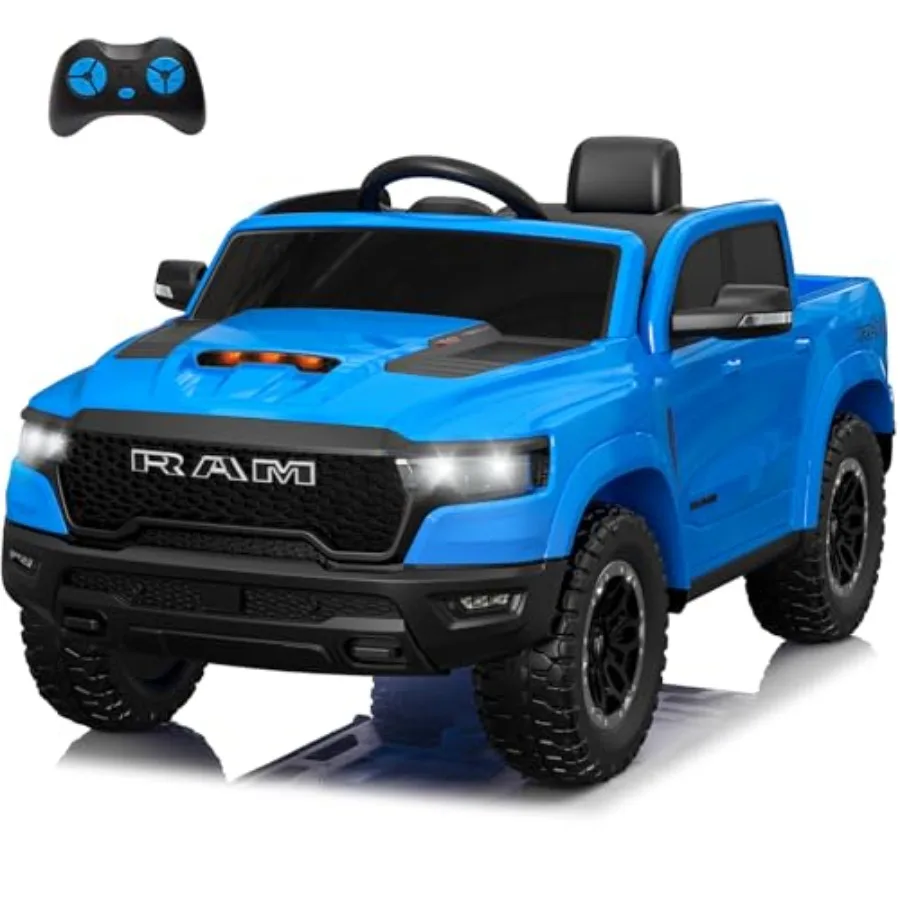 ركوب رام 1500 مرخص على الألعاب لسيارة كهربائية ركوب 4-8 مع بطارية تحكم عن بعد مدعومة بمفتاح السيارة/محدد التروس