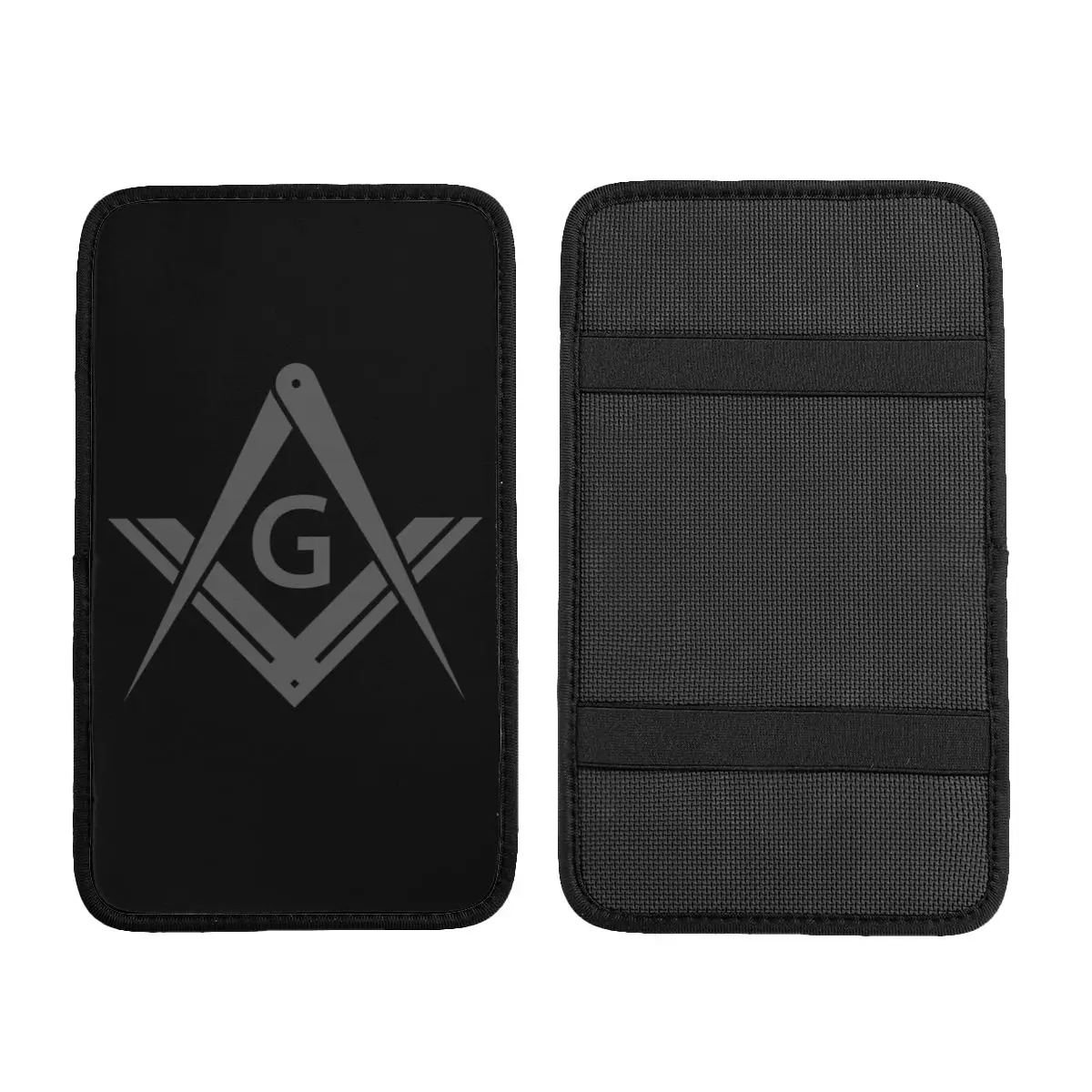 Custom Car Armrest Cover Mat Freemason Logo Car Center Console Protective Cover Mat Masonic Mason Freemasonry Car Accessories