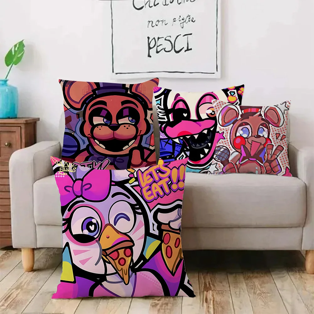 cartoon Fnaf Pillow Covers Cartoon Sofa Decorative Home Double-sided Printing Short Plush Cute Cushion Cover