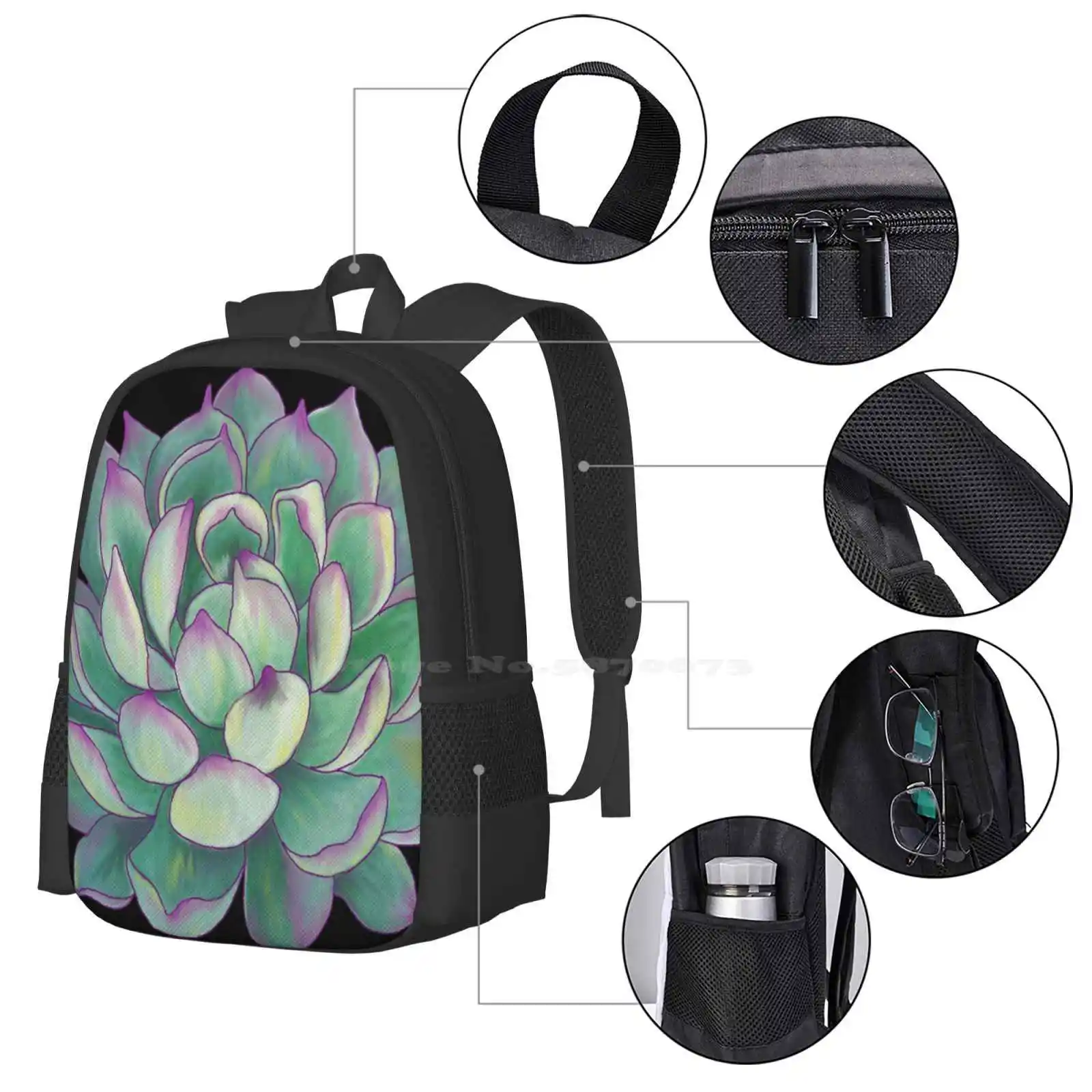 Sukkulente Pflanzen muster Design Laptop Reise Schult aschen Sukkulenten Wüste Natur Garten Kaktus grüne Blume Blumen botanisch