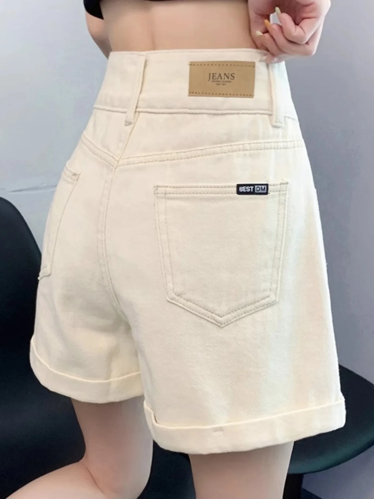 

High Waist Wide Leg Short Jeans Women's Summer Slimming Hip Covering A-Line Pants Thin Denim Blue Straight Cut Trousers