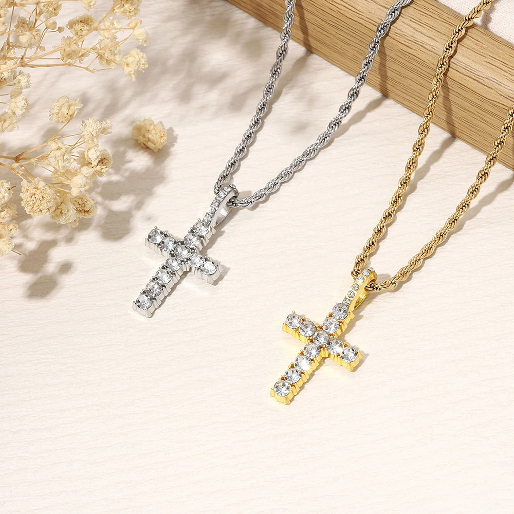 

Fashionable New-Style Personalized Cross Pendant Necklace Women's Jewelry Gold Silver Necklace Perfect Gift