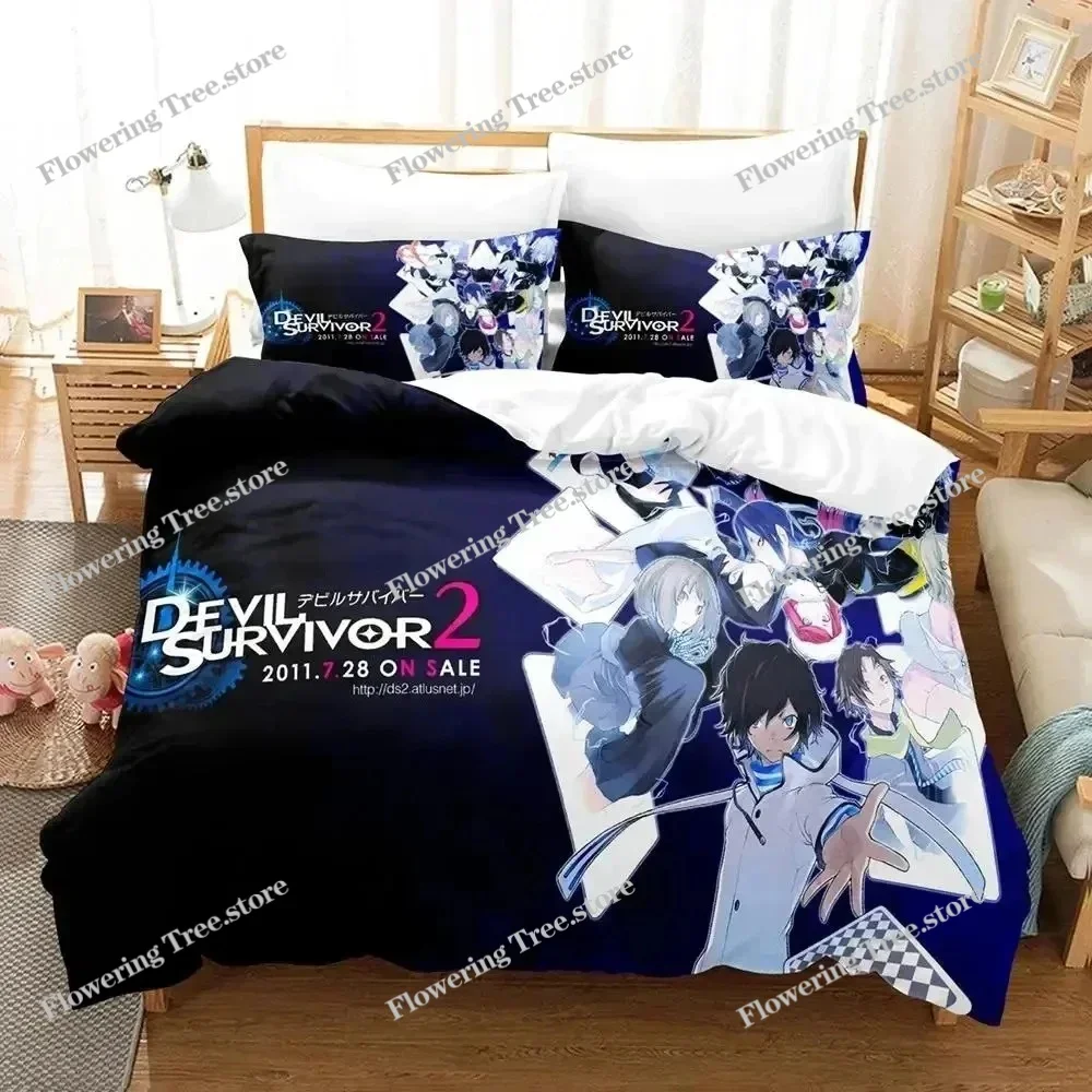 3D Anime Devil Survivor Bedding Set Duvet Cover Bed Set Quilt Cover Pillowcase Comforter king Queen Size Boys Adult Bedding Set