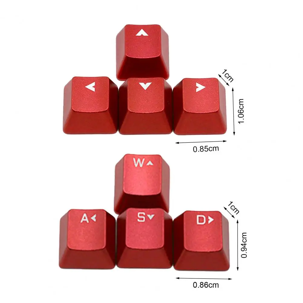 4Pcs Key Caps Mini Ergonomic Design Metal Gaming Keyboard WASD Arrow Key Keycaps for Mechanical Keyboard