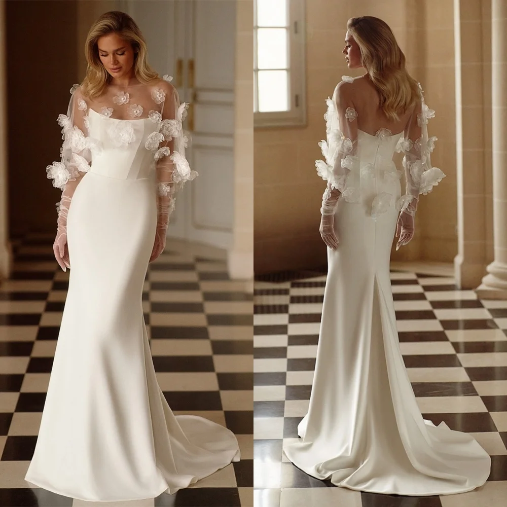 Vestido de casamento branco personalizado, alta qualidade, sem alças, manga destacável, festa de noiva, clássico, zíper, costas, vestidos de noiva