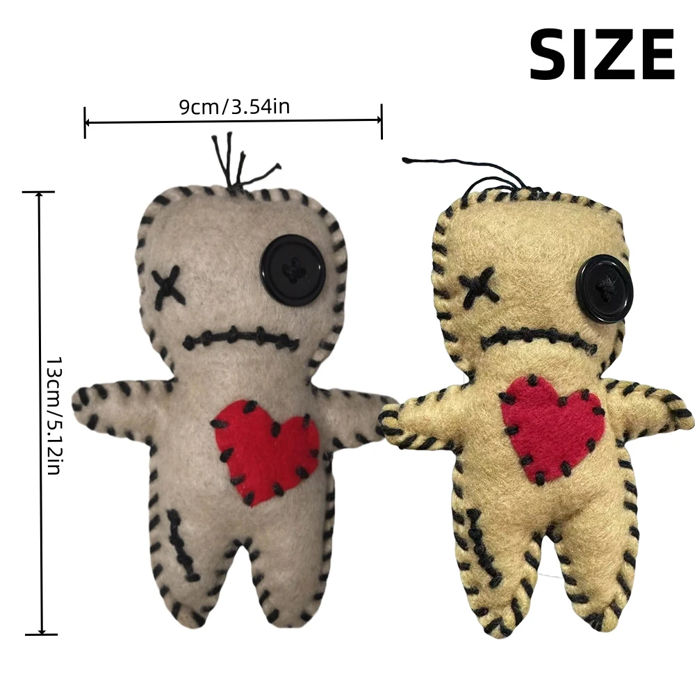 Voodoo Dolls Set with Creepy Revenge Voodoo Doll DIY Halloween Scray Ghost Holder Horror Funny Christmas Ornaments Toys Gift