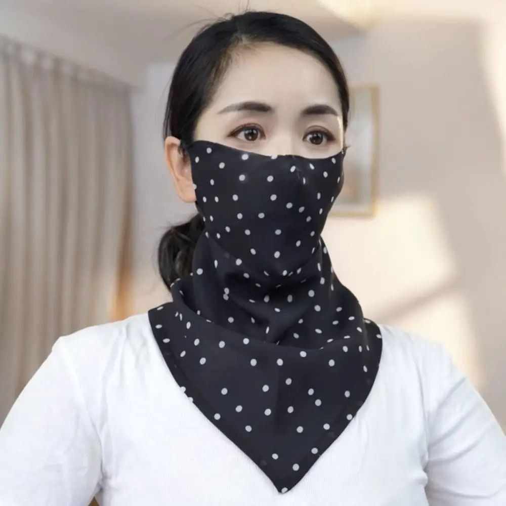 Sun Protection Triangle Mask Summer Chiffon Ear Loop Scarf Breathable Neck Cover Lightweight Outdoor UV Block Bandana