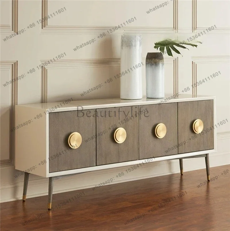 

yj21 French light luxury solid wood entrance door American country entrance cabinet dining room side cabinet Nordic decoration