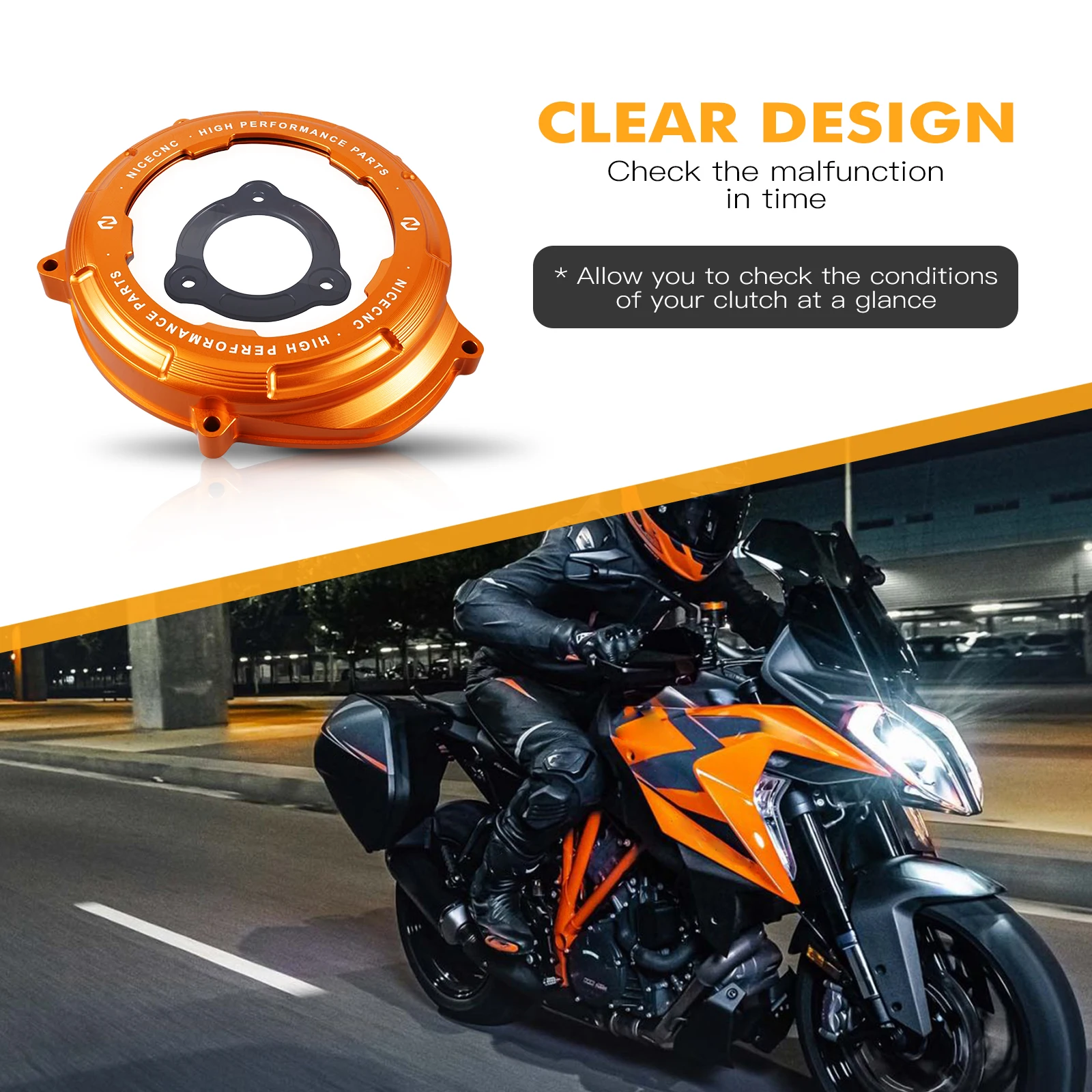 For KTM 1290 Super Adventure R/S/T 2017-2024 Motorcycle Clear Engine Clutch Cover Pretector 1290 Super Duke R GT EVO 2014-2024