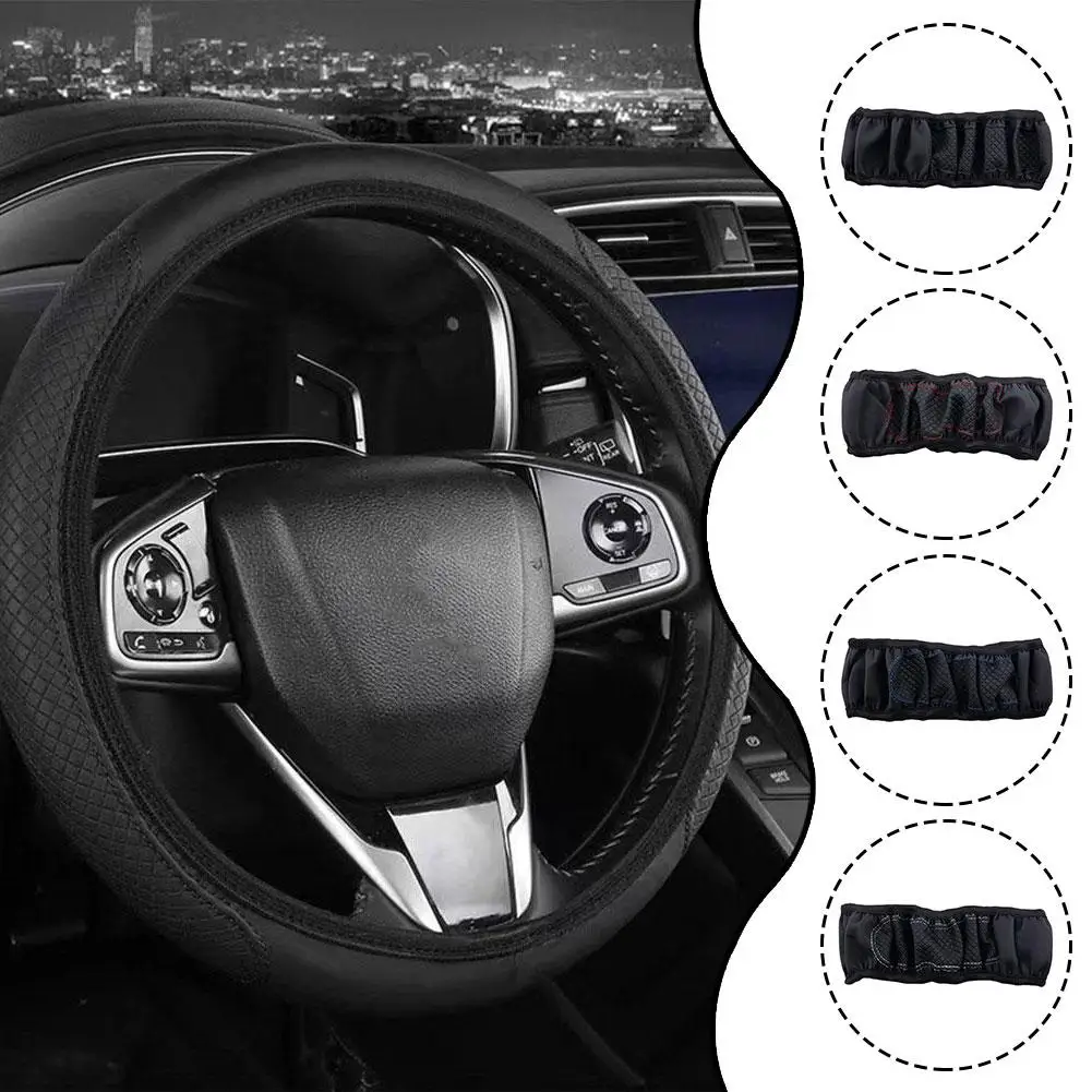 Artificial Leather Three-dimensional Embossed-car without Inner Steering Wheel Cover Auto Parts for 14.5-15 Inches R7D5