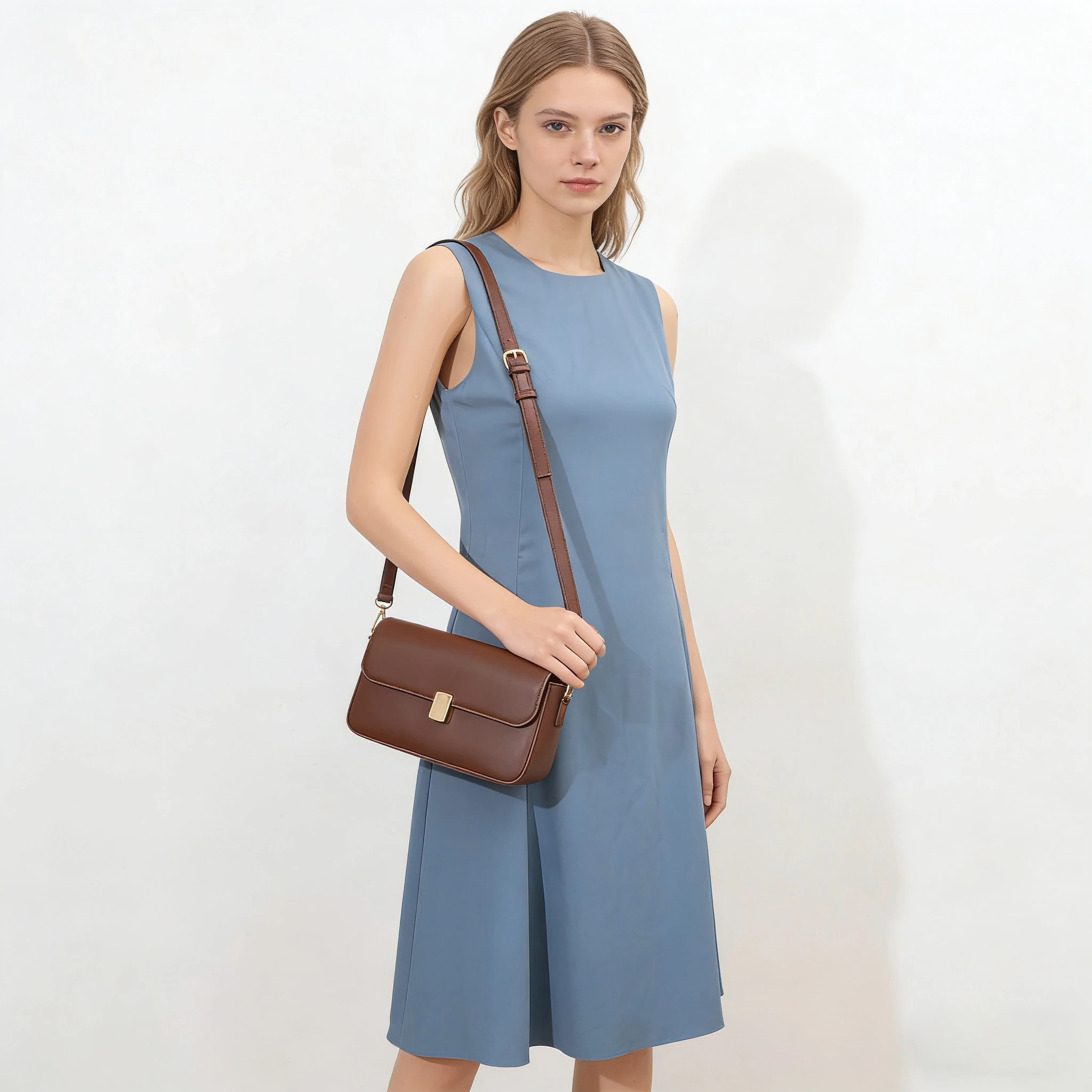 

Light luxury Elegant retro fixed postman bag simple versatile square temperament cross-body bag high-end texture tofu one-should