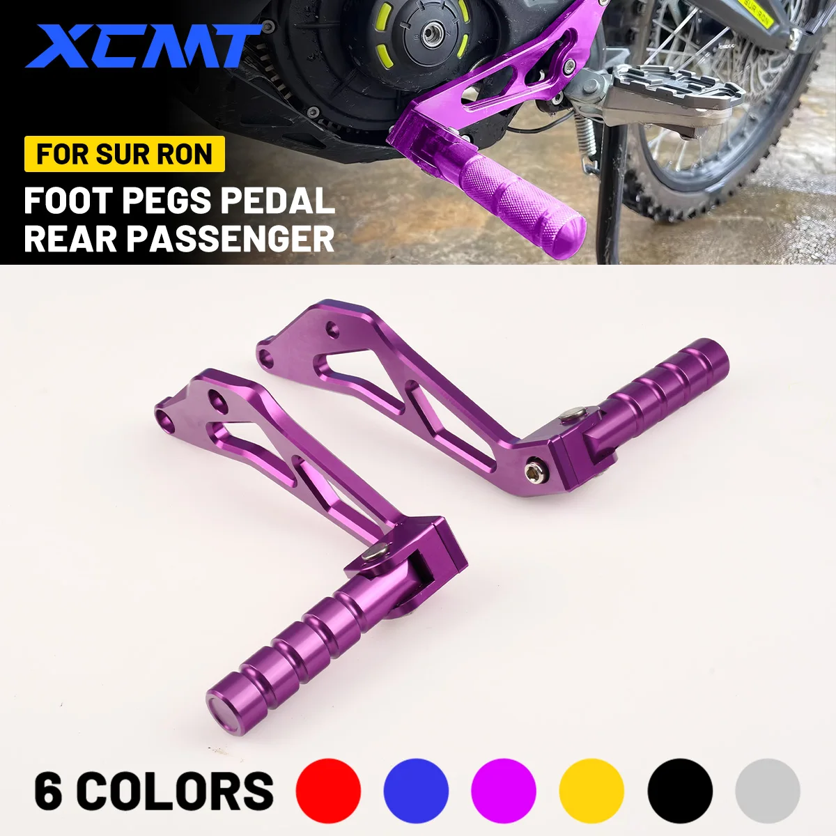 

For Sur-Ron Light Bee X S Electric Dirt Bike Motorcycle CNC Rear Passenger Foot Peg Rests Pedal Peg Bracket For Segway X160 X260