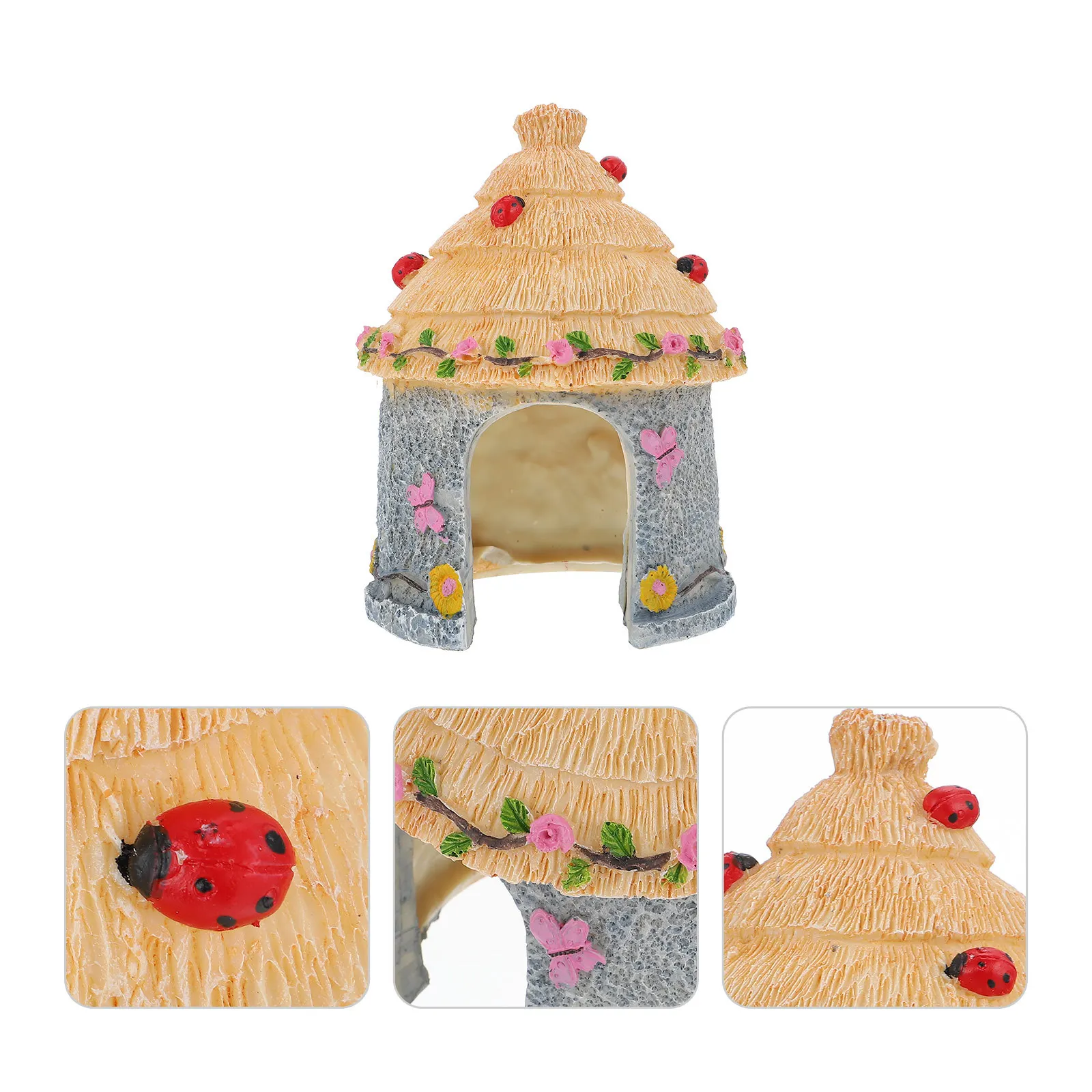 

Reptile Box Resin Hideout Durable Fish Tank Landscape Ornament Safe Hiding Place for Reptiles and Aquatic Pets