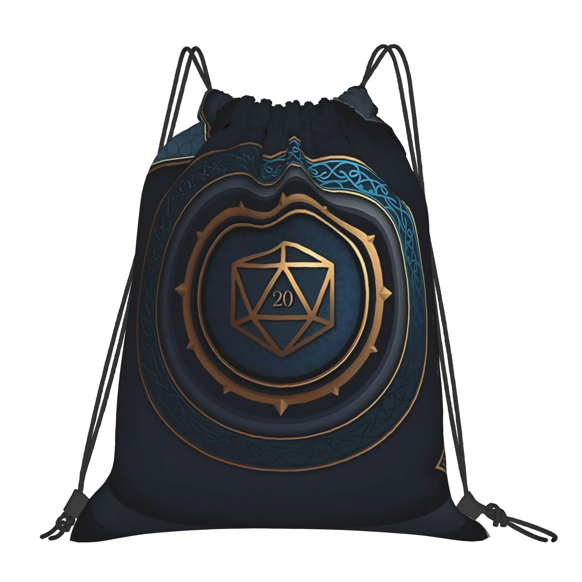 DND Fantasy Emblem Portable Sports Riding Gym Drawstring Storage Sporty Backpacks