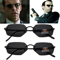 2pc Fashion Cool The Matrix Neo Style Polarized Sunglasses Ultralight Rimless Men Driving Brand Design Sun Glasses Oculos De So
