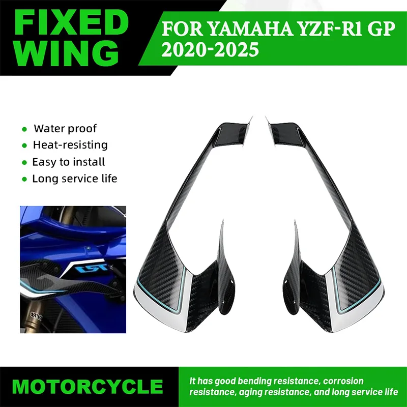 

For Yamaha YZF-R1 GP YZFR1 YZF R1 2020-2025 Carbon Fiber Motorcycle fixed wing spoiler siide winglet aerodynamic wing aileron