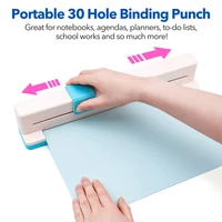 30 Hole Punch Binding Machine, Hand Push Loose Leaf Hole Punch, A4 A5 A6 A7 B5 B6 B7 Book Binder Notebook Coil Spiral Binding 5
