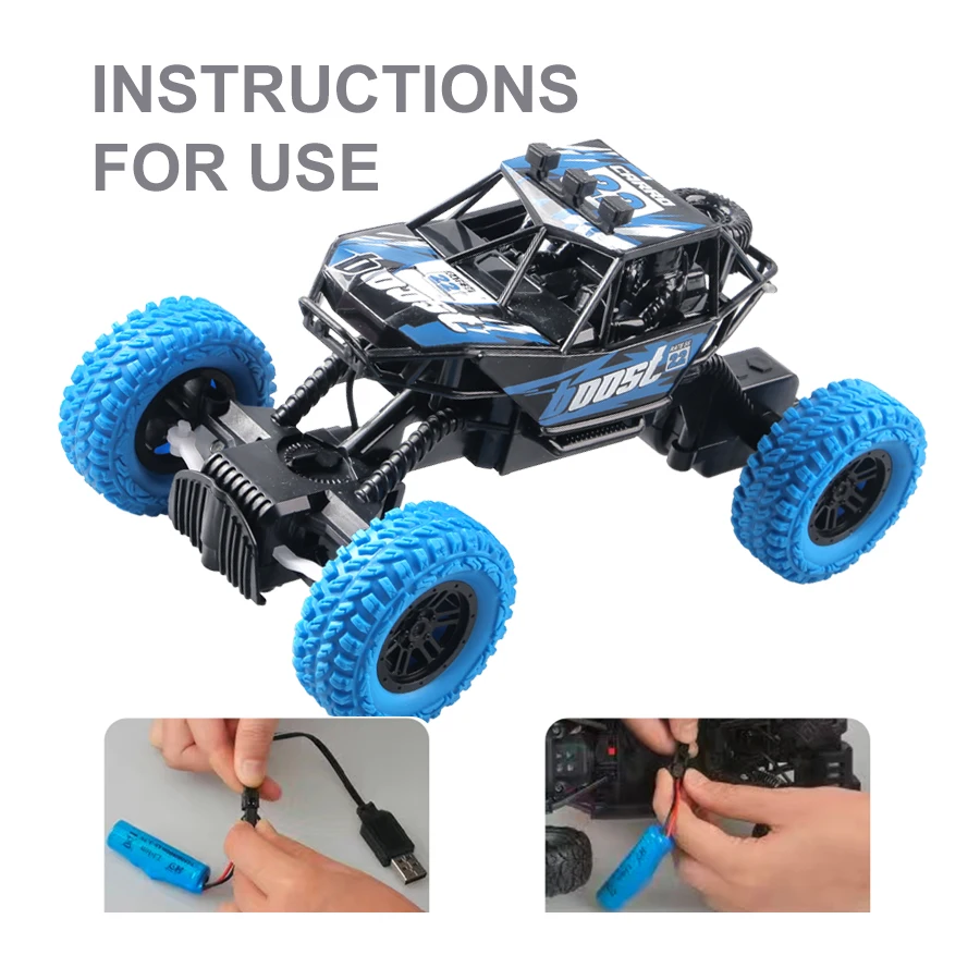 Remote control car with colorful flashing lights, rubber wheels, off-road toy car suitable for Christmas children\'s gifts