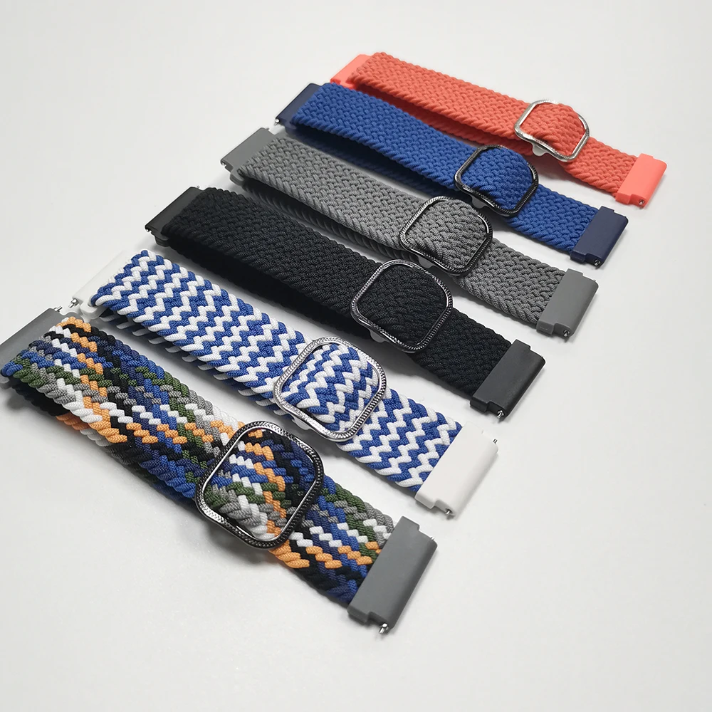 ل Garmin Venu 3 النايلون حلقة حزام Forerunner 265 255 570 165 245 الموسيقى Vivoactive 5 6 مضفر الفرقة Venu Sq 2 سوار 20 مللي متر 22 مللي متر