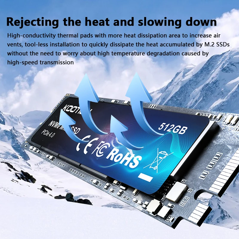 KOOTION NVMe M2 SSD 1 ТБ 512 ГБ Внутренний твердотельный жесткий диск M.2 PCIe 4.0x4 2280 SSD-диск для ноутбука PS5 ПК X16