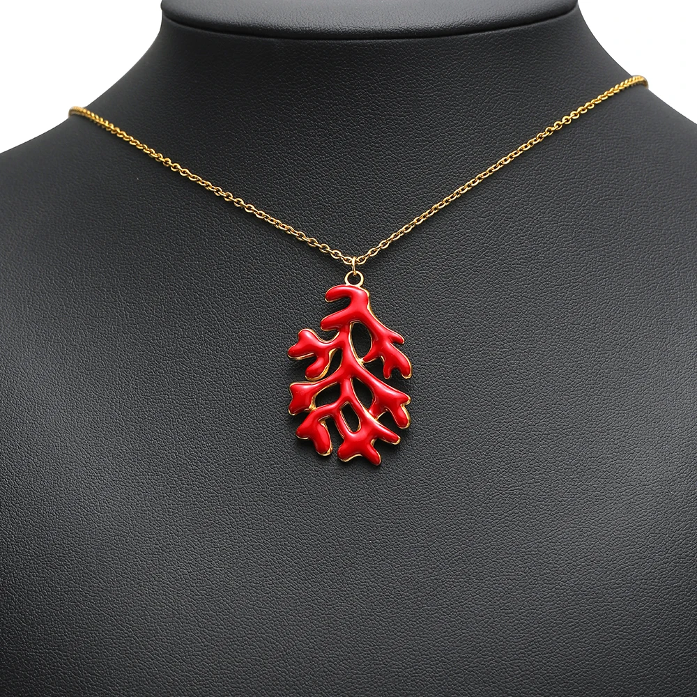 5 قطعة الفولاذ المقاوم للصدأ المينا البحر المرجان Charms قلادة المعلقات DIY بها بنفسك رائعة صنع المجوهرات أقراط سوار النتائج الحرفية