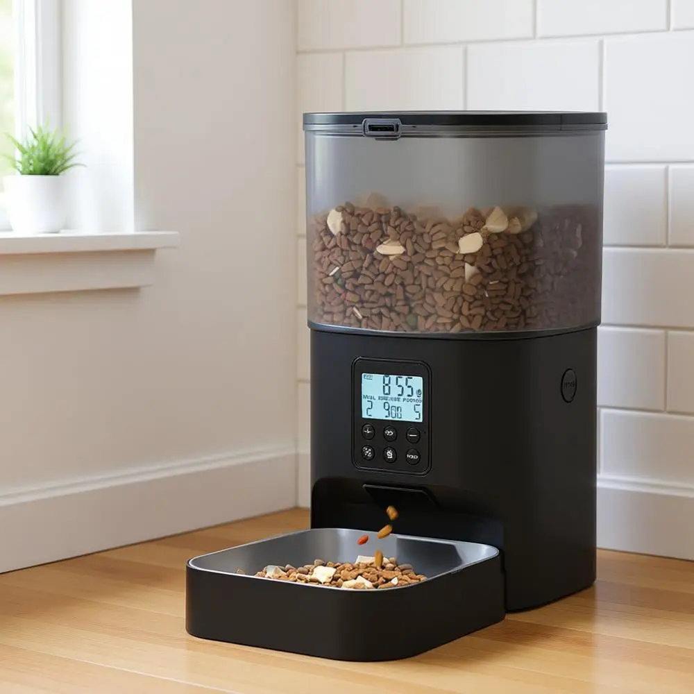 

Automatic Cat Feeder, 10s Voice Recorder, 8 Meals per Day, Timed Dry Food Dispenser (4L)