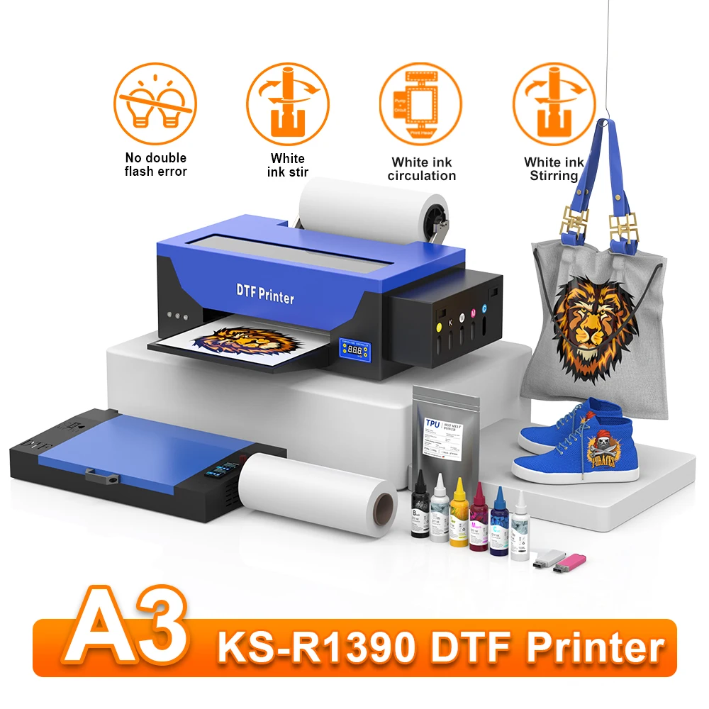 

A3 R1390 DTF Printer Directly To Film Transfer Printer DTF Printing Machine Impresora For T-Shirt Shoes Hoodie DTF Printer