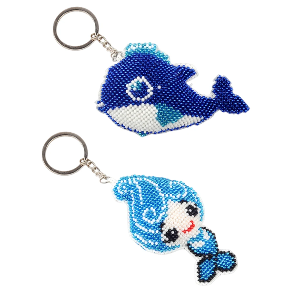 

Bead Cross Stitch Kit Keychain Cute Handmade Beads Cross Stitch Keyring Kit for Women Bag Pendant Beadwork Handmade Craft