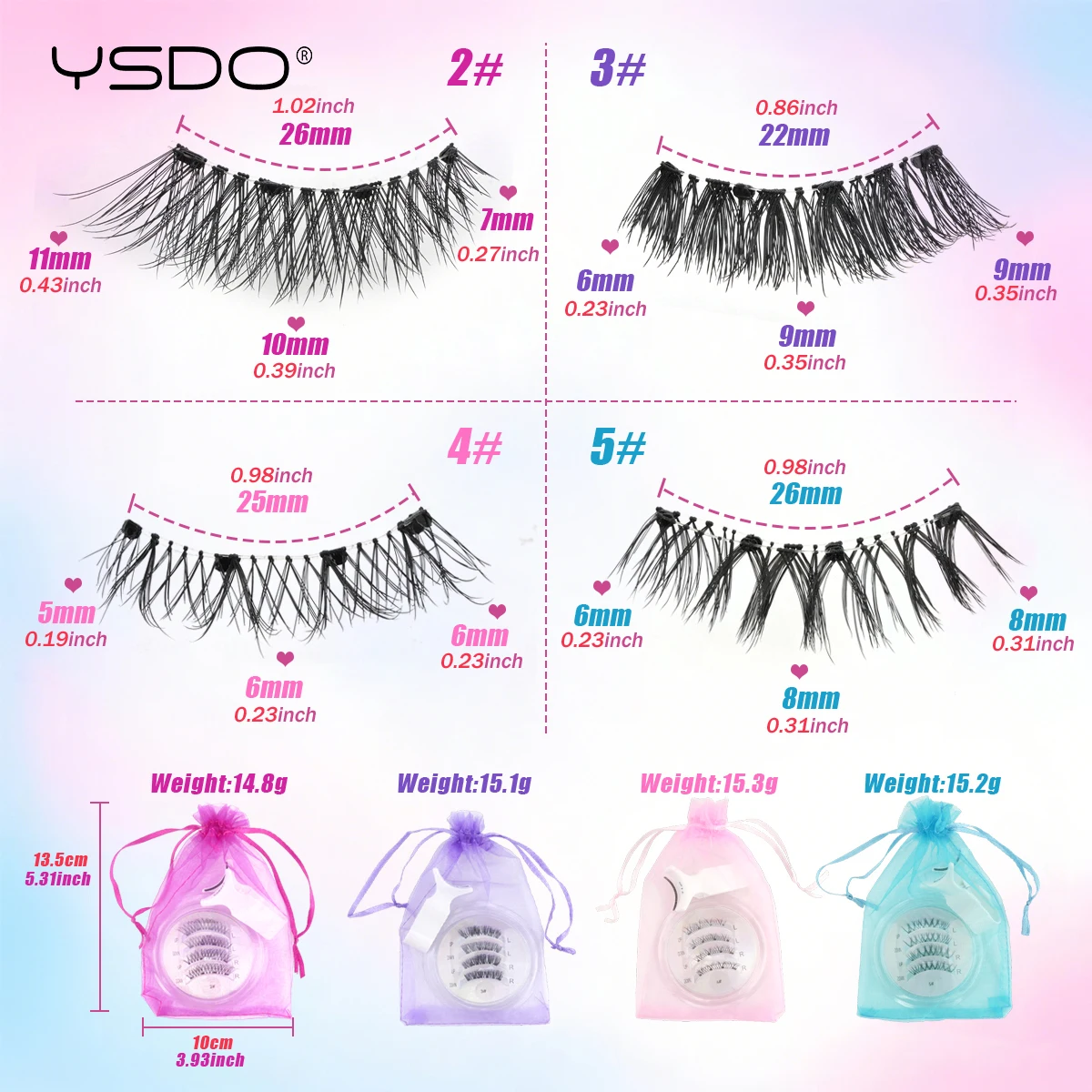 YSDO رموش مغناطيسية ناعمة قابلة لإعادة الاستخدام رموش صناعية قصيرة ثلاثية الأبعاد مع قضيب رموش مغناطيسية خالية من الغراء رموش بالمنك الصناعي الطبيعي #3