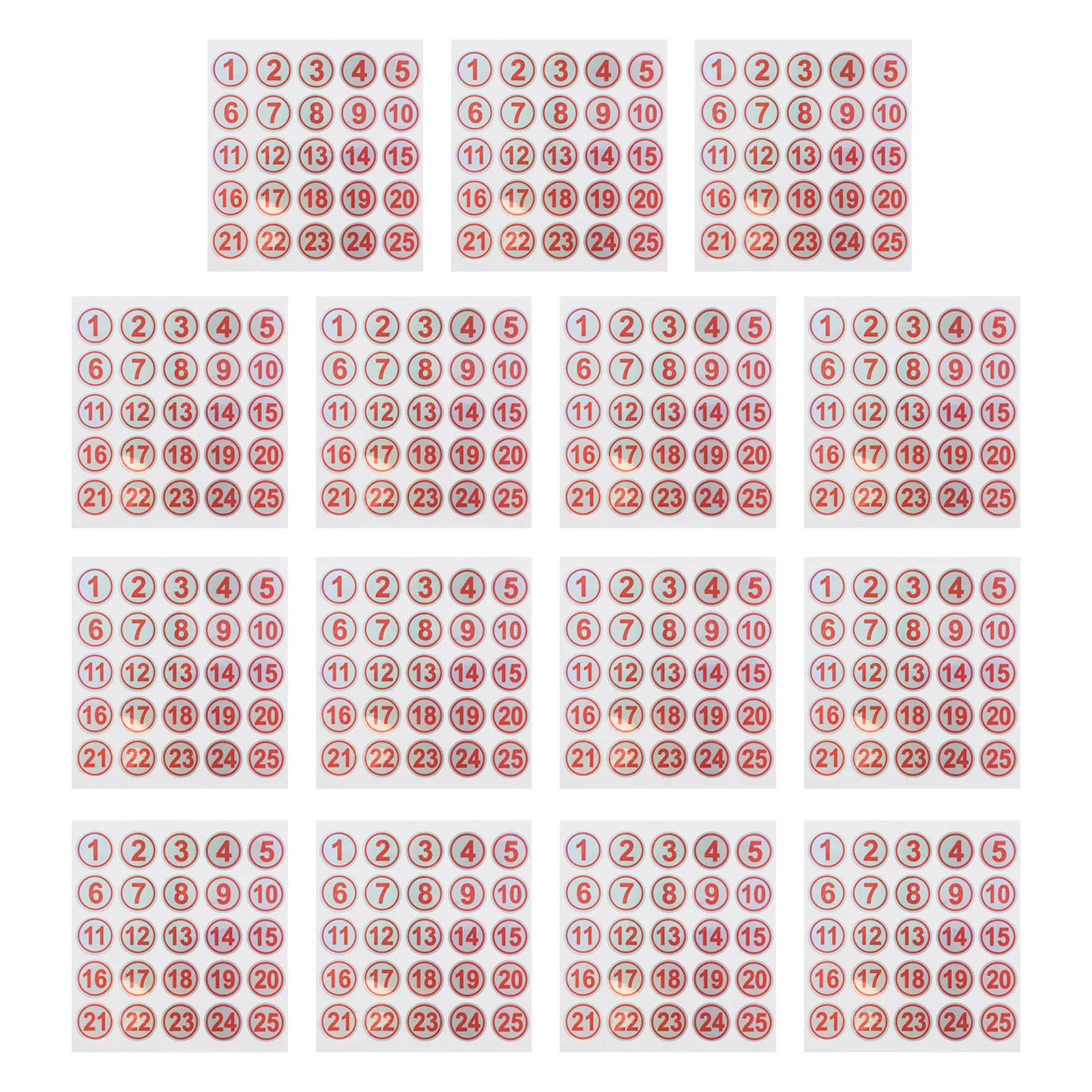15Sheets Waterproof Number Stickers Self-Adhesive Tear-Resistant Bold for Bottle Cup Identification School Office