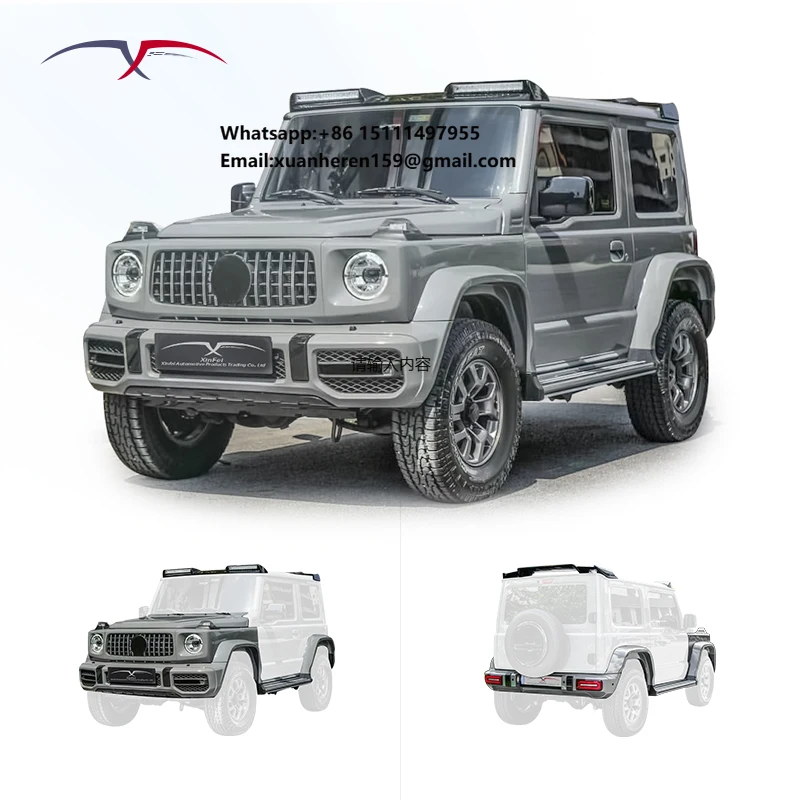 

Customize Suitable for Suzuki Jimny Upgrade benz G63 Body Kit Plastic Front Bumper Side Skirt Wheel Arches Rear Spoiler Top Wing