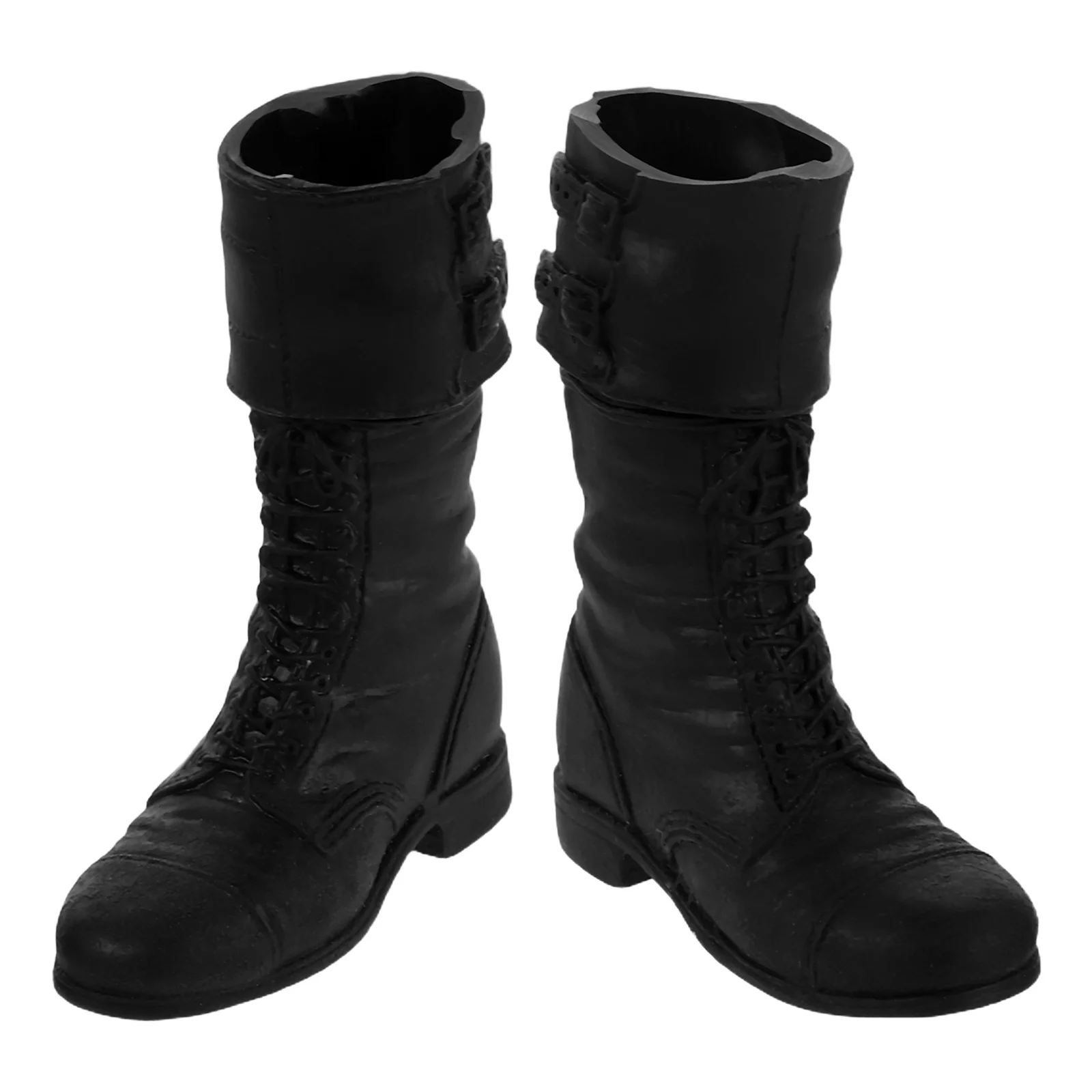

1Pair Military Realistic Black Long Boots for Bjd Miniature Shoes Action Figure Accessories Dress Up Scenes