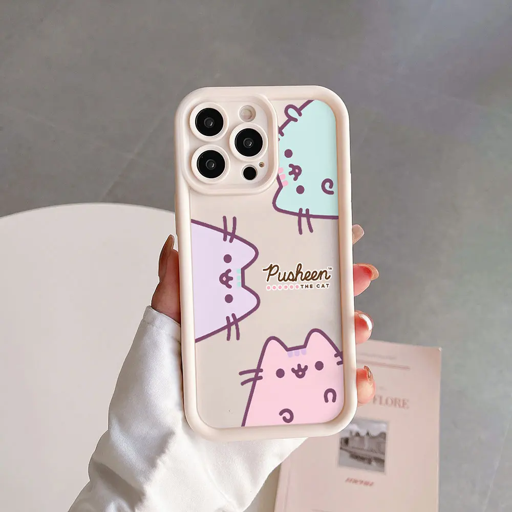 Cute Cat Pusheens Camera Protection Case for Huawei P20 P30 P40 P50 Mate 20 30 40 Pro Nova 7 9 10 SE Soft TPU Back Cover Funda