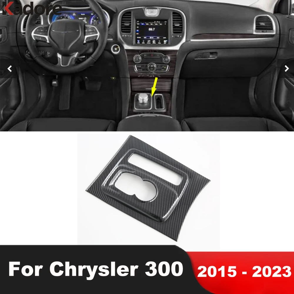 

Car Center Console Gear Shift Box Panel Cover Trim For Chrysler 300 2015-2020 2021 2022 2023 Carbon Fiber Interior Accessories