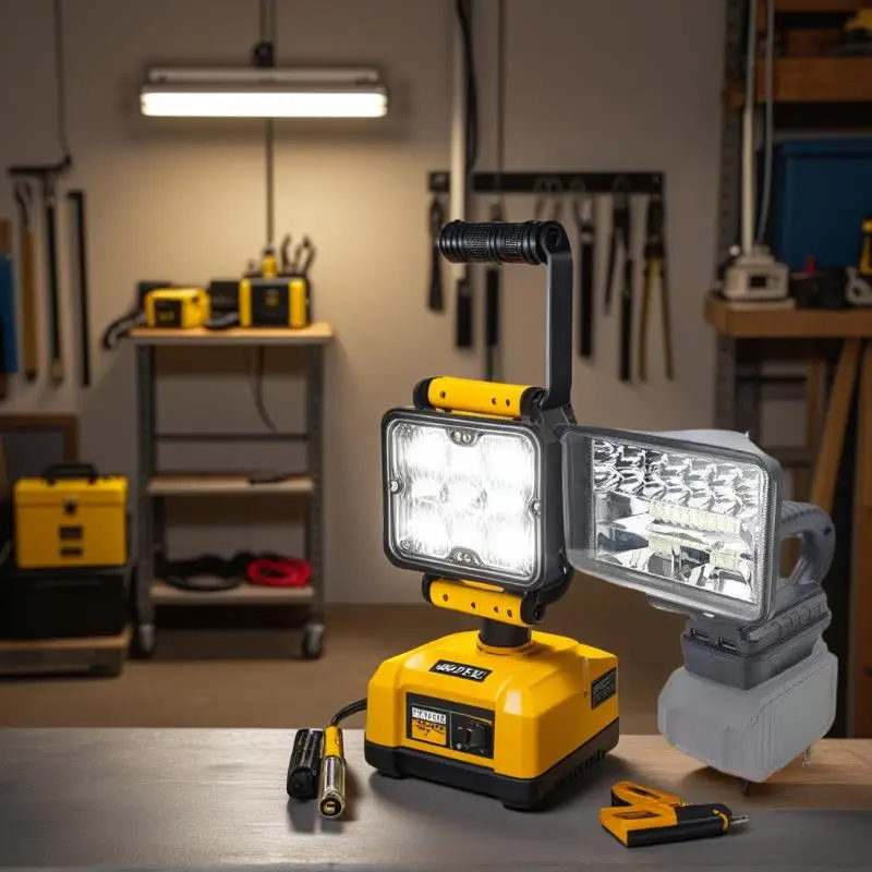 

Аккумуляторный светодиодный светильник для работы на открытом воздухе и рыбалки, удобный портативный прожектор, требуется литиевая батарея, в комплект не входит