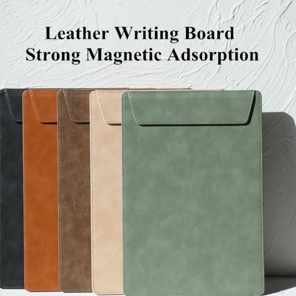 A5 229X160MM Magnetic PU Leather Schools Hospitals Office File Clip Board Menu Holder Clipboard Writing Clip Board