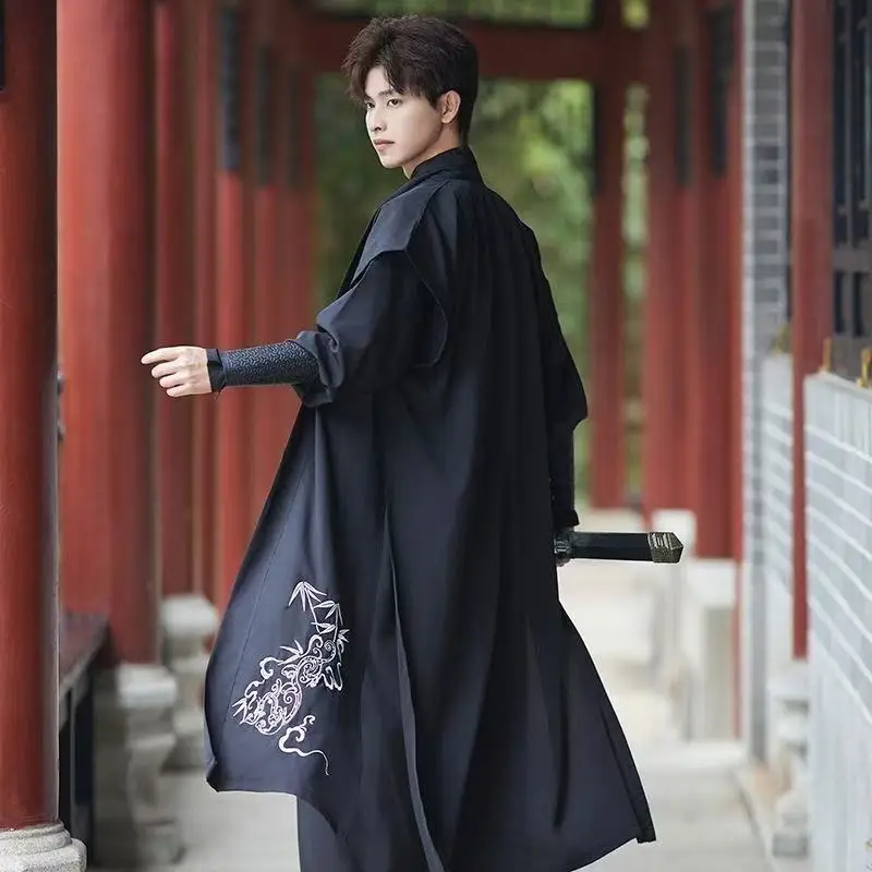 Men's Song Dynasty Hanfu Dress Set Traditional Chinese Embroidery Costume Stylish Boys Girls Swordsman Cosplay Stage Clothing - Image 2